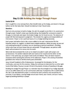 40 Day Building A Spiritual Hedge Journey