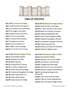 40 Day Building A Spiritual Hedge Journey