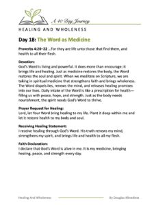 40 Day Healing And Wholeness Journey