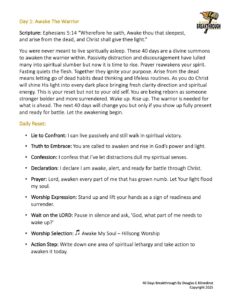 40 Day Breakthrough Warriors Guide