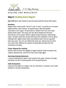 40 Day Healing And Wholeness Journey