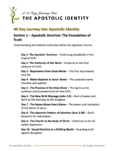 40 Day Journey - The Apostolic Identity