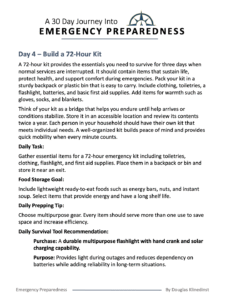 30 Day Journey Into Emergency Preparedness