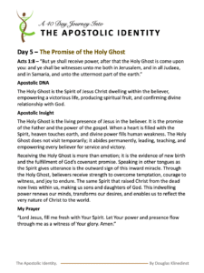 40 Day Journey - The Apostolic Identity
