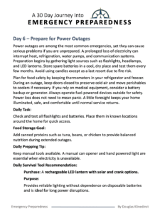 30 Day Journey Into Emergency Preparedness