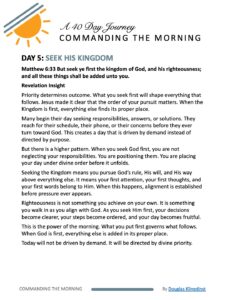 40 Day Journey - Commanding The Morning