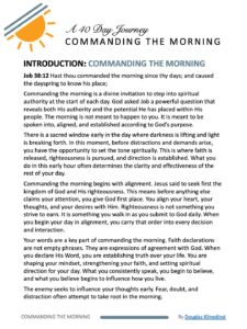 40 Day Journey - Commanding The Morning